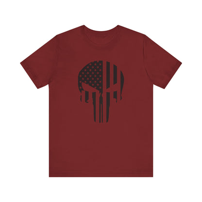 American Punisher Skull With Flag Black T-Shirt