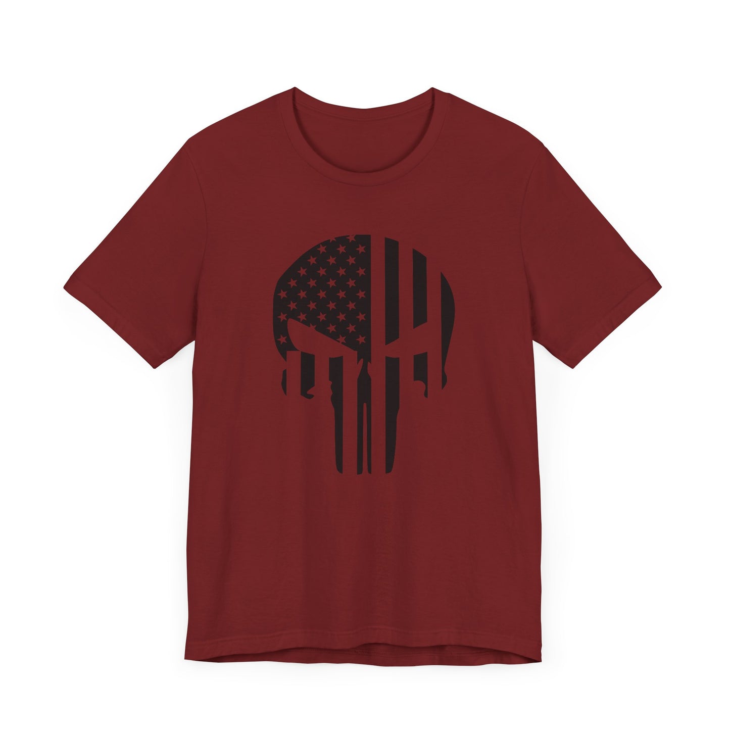 American Punisher Skull With Flag Black T-Shirt