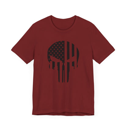 American Punisher Skull With Flag Black T-Shirt