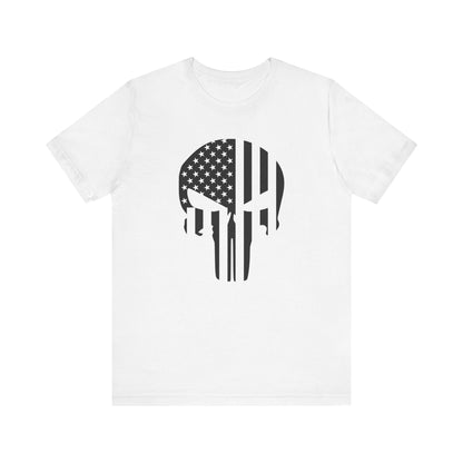 American Punisher Skull With Flag Black T-Shirt