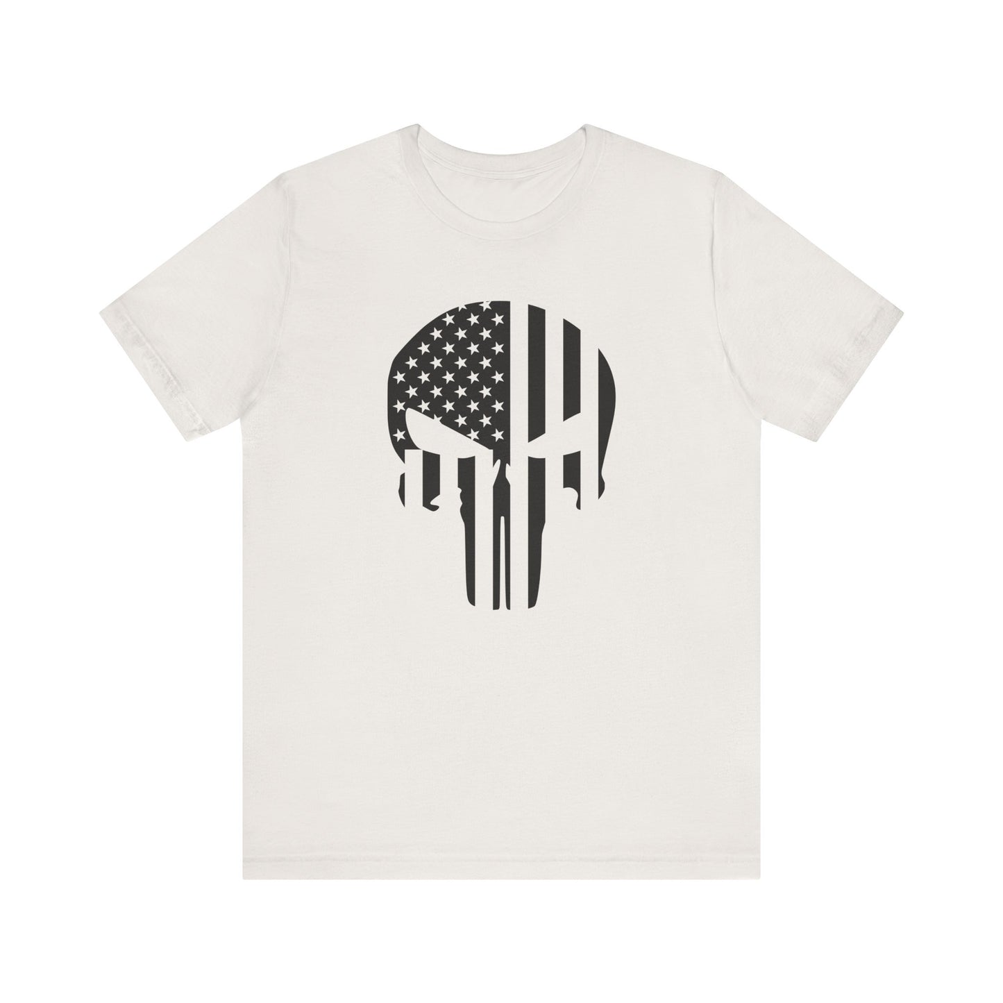 American Punisher Skull With Flag Black T-Shirt