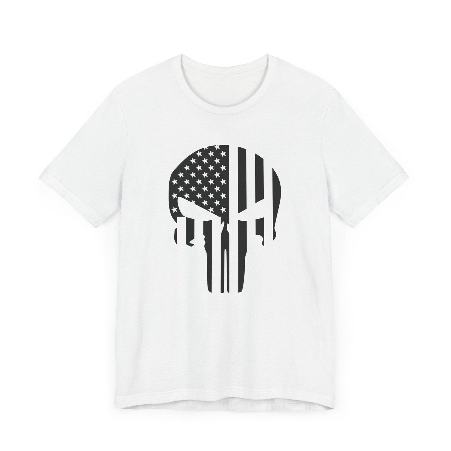 American Punisher Skull With Flag Black T-Shirt