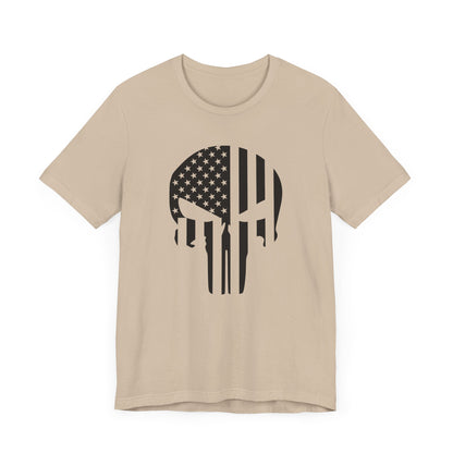 American Punisher Skull With Flag Black T-Shirt