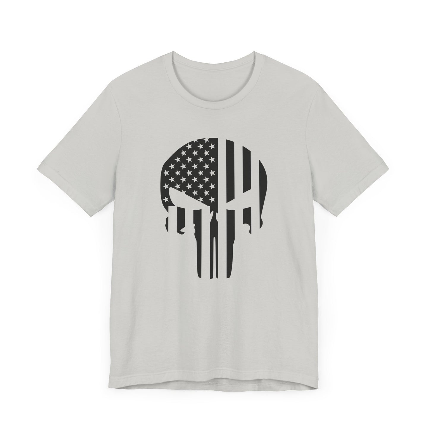 American Punisher Skull With Flag Black T-Shirt