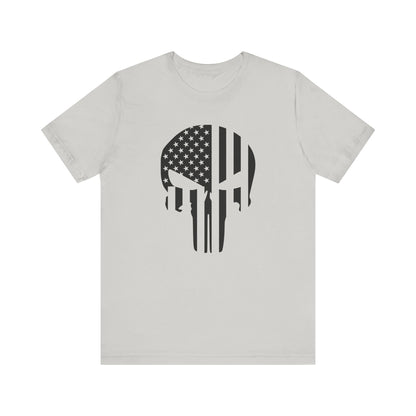 American Punisher Skull With Flag Black T-Shirt