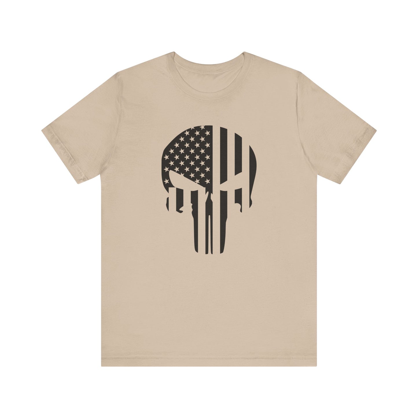 American Punisher Skull With Flag Black T-Shirt